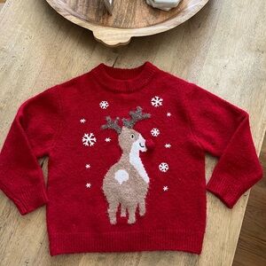 Zara Red Kids Sweater with Reindeer Design